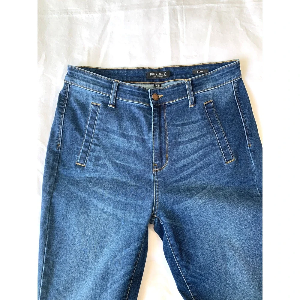 Judy Blue Flare Front Side Welt Pockets Jeans 13/31 Inseam 32